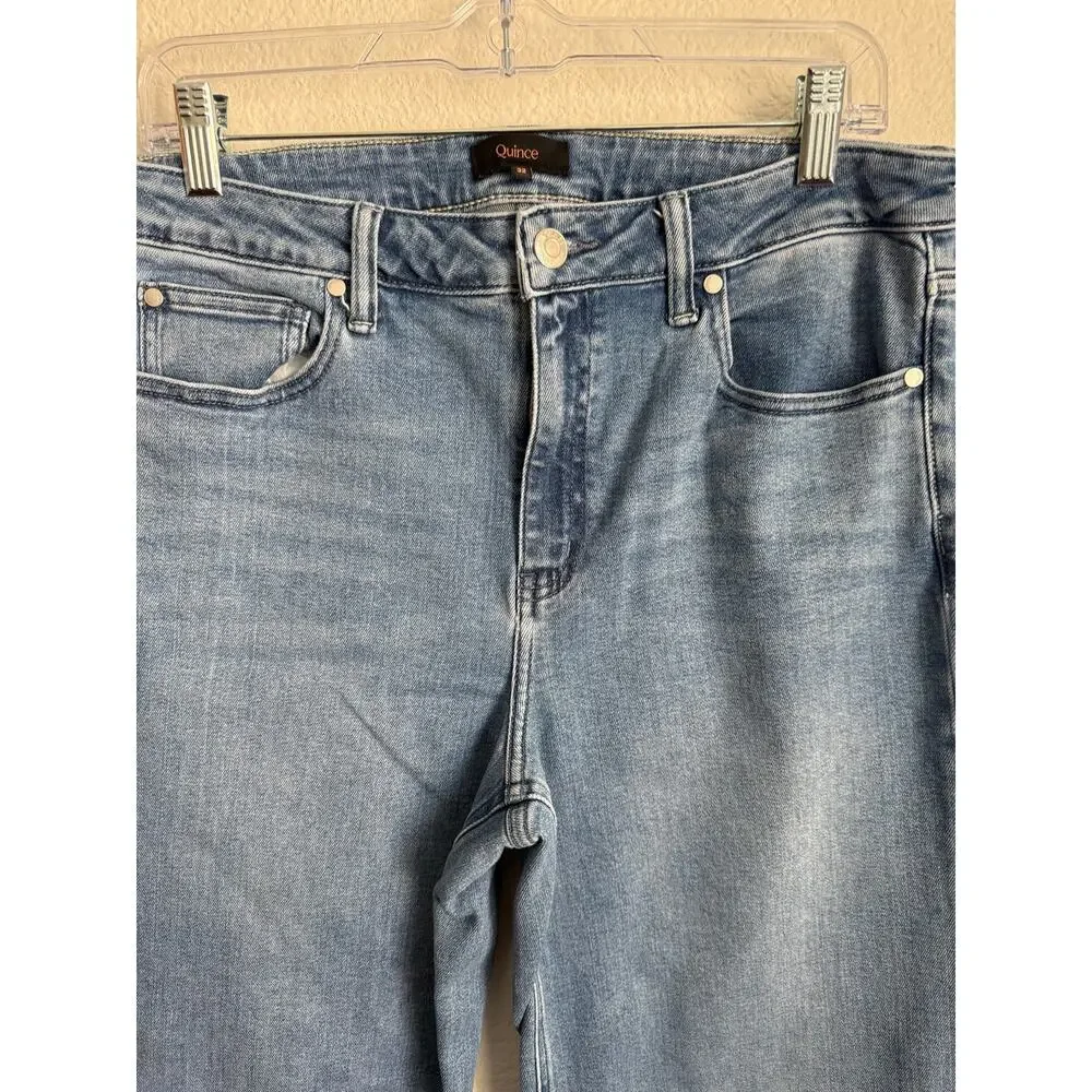 Quince Women Jeans Bella Stretch Wide Leg Seaside Blue 32/32 - Picture 2 of 10